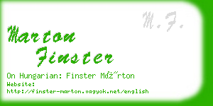 marton finster business card